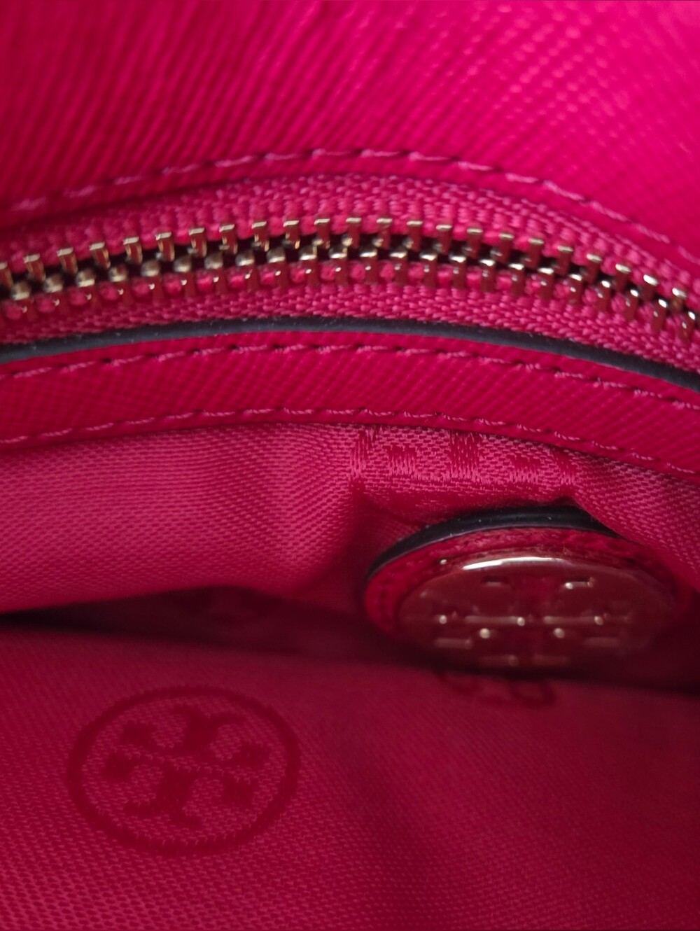 Tory Burch Crossbody Clutch Bag Gold Chain (Hot Pink) - Picture 7 of 10